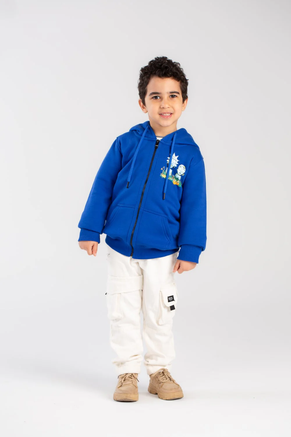 Boy's Padded With Front & Back Printed Design Hooded Sweatshirt - Image 4
