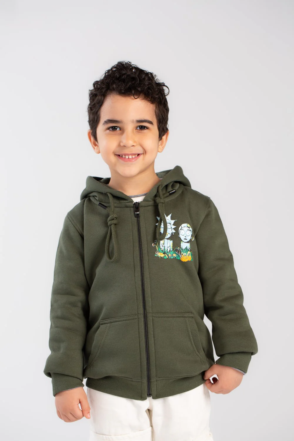 Boy's Padded With Front & Back Printed Design Hooded Sweatshirt - Image 9