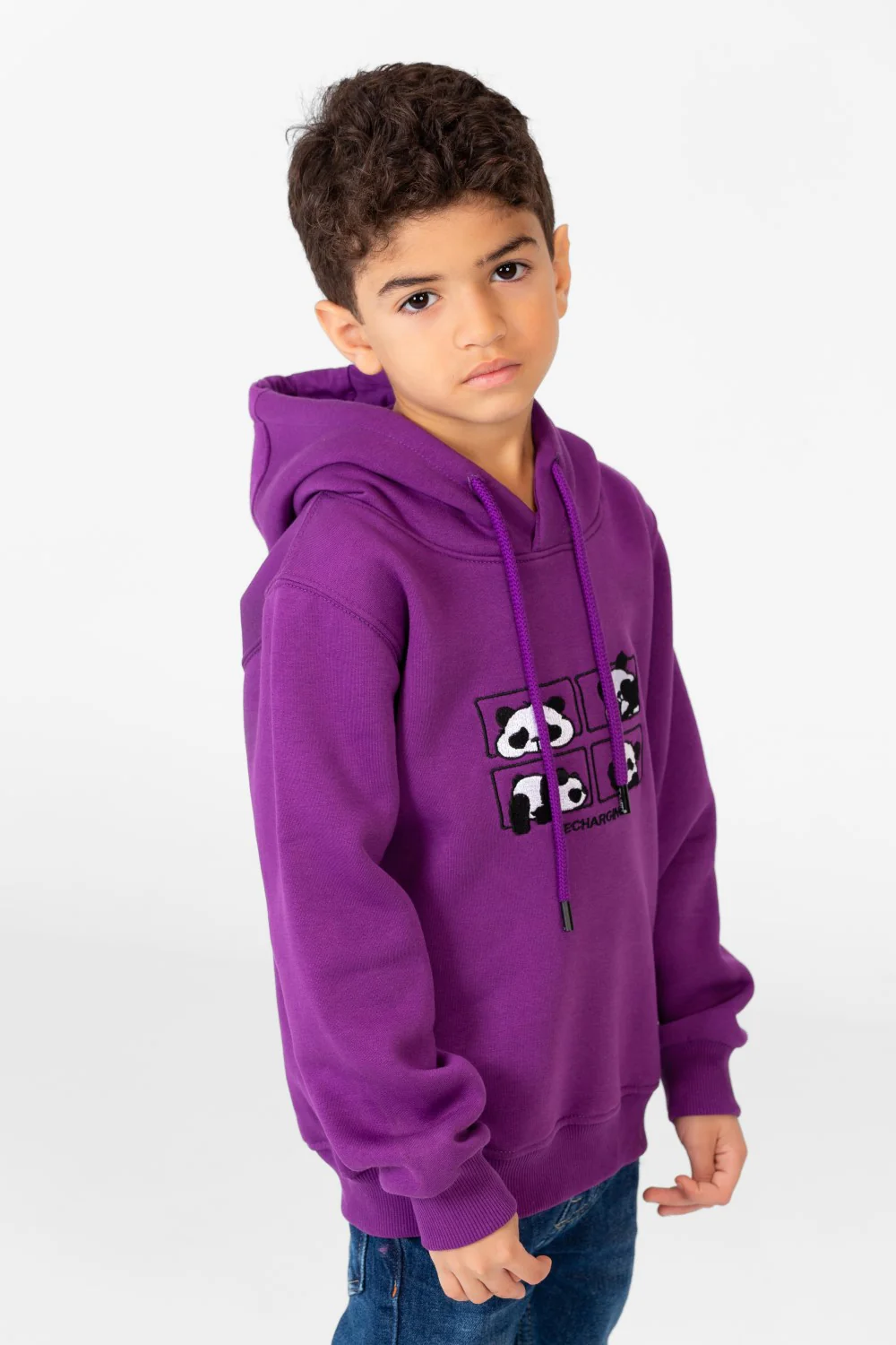 Boy's Panda Print Hoodie Sweatshirt With Long Sleeves - Image 11