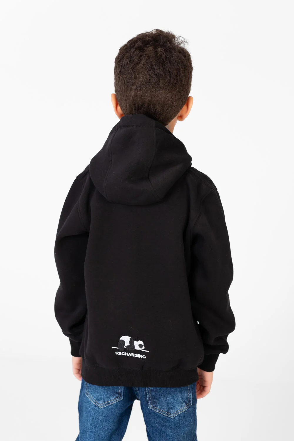 Boy's Panda Print Hoodie Sweatshirt With Long Sleeves - Image 2