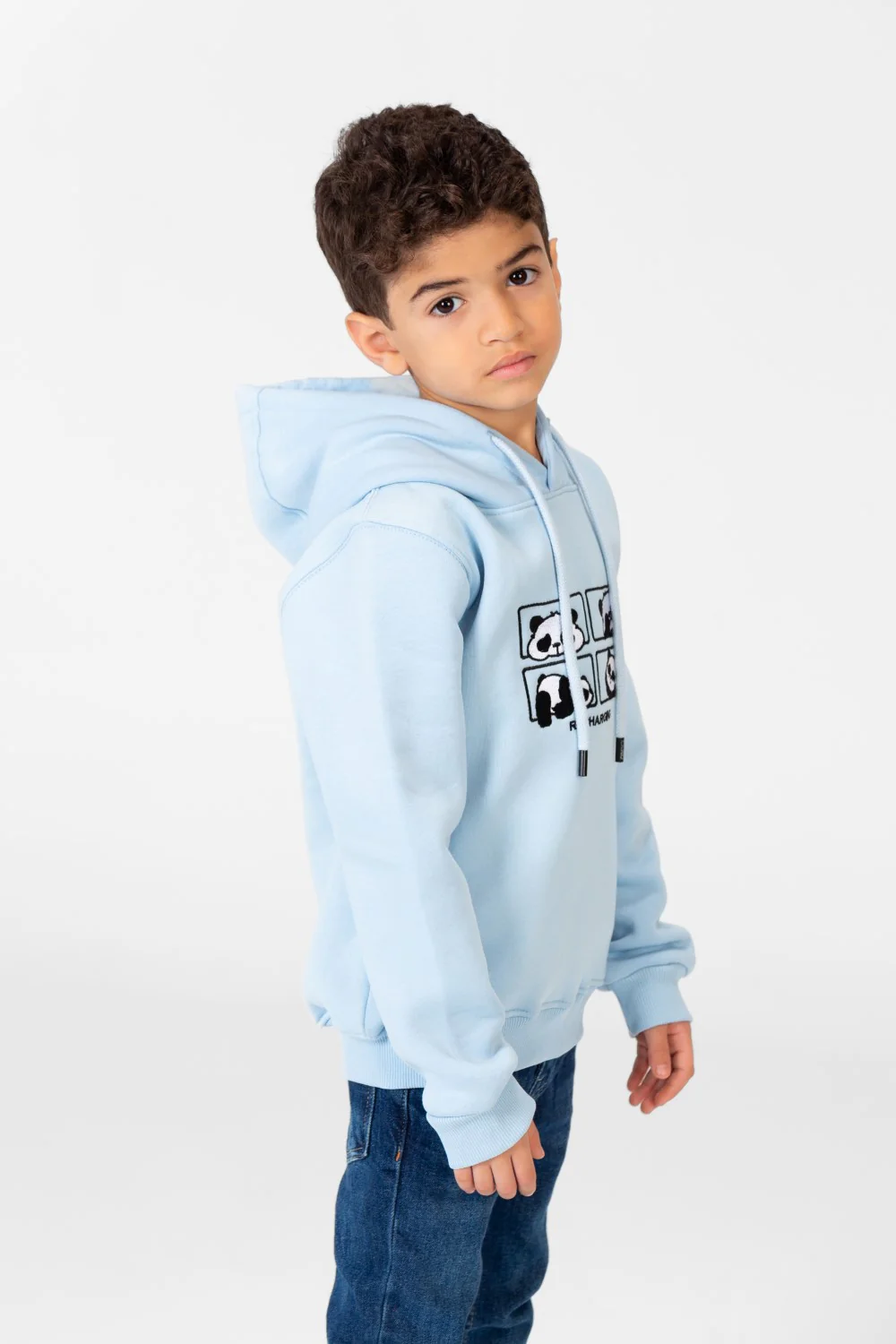 Boy's Panda Print Hoodie Sweatshirt With Long Sleeves - Image 7