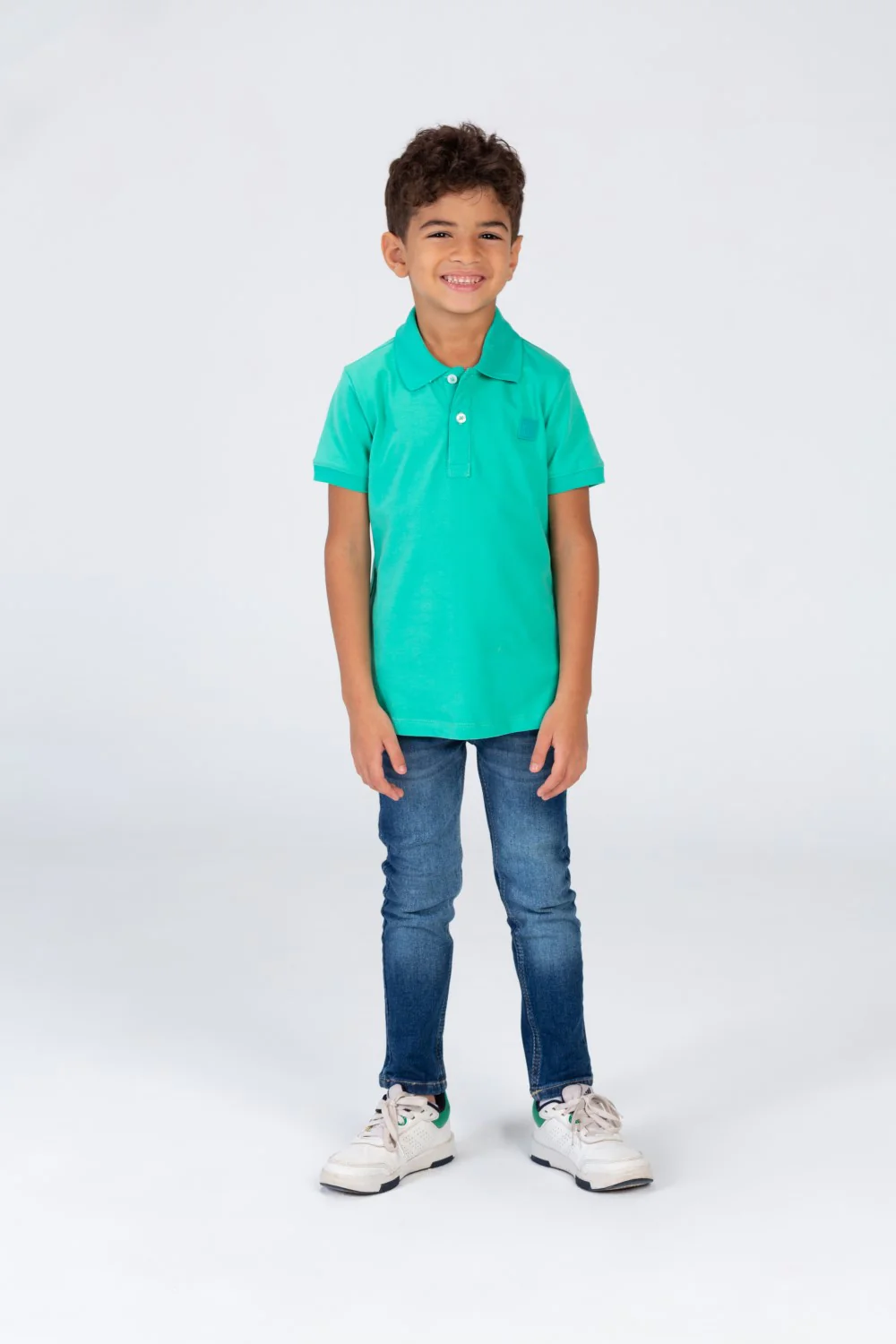 Boys Plain Polo T-shirt With Short Sleeves And Tomato Badge On The Front - Image 3