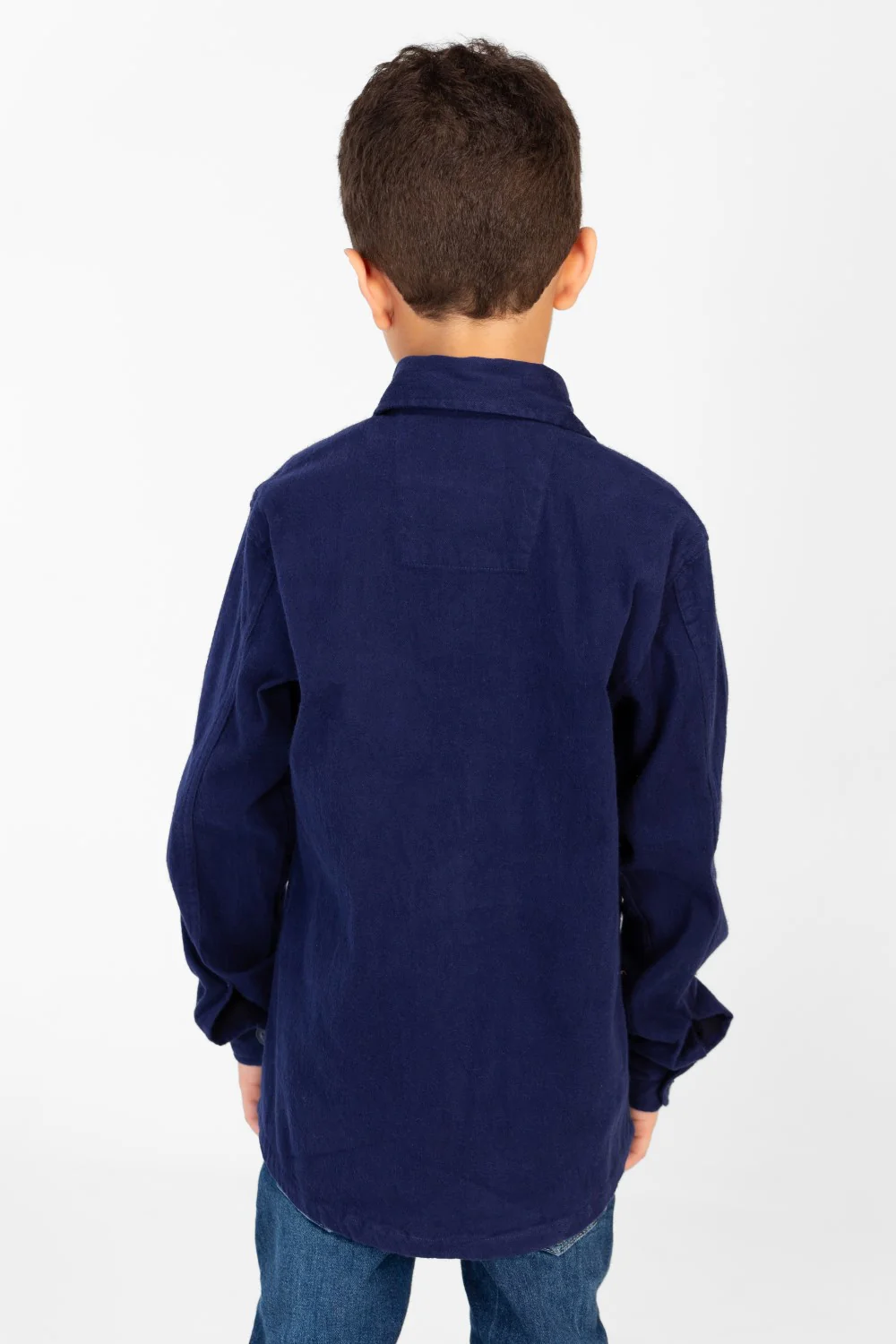 Boy's Plain Shirt With Long Sleeves And Front Pockets - Image 10
