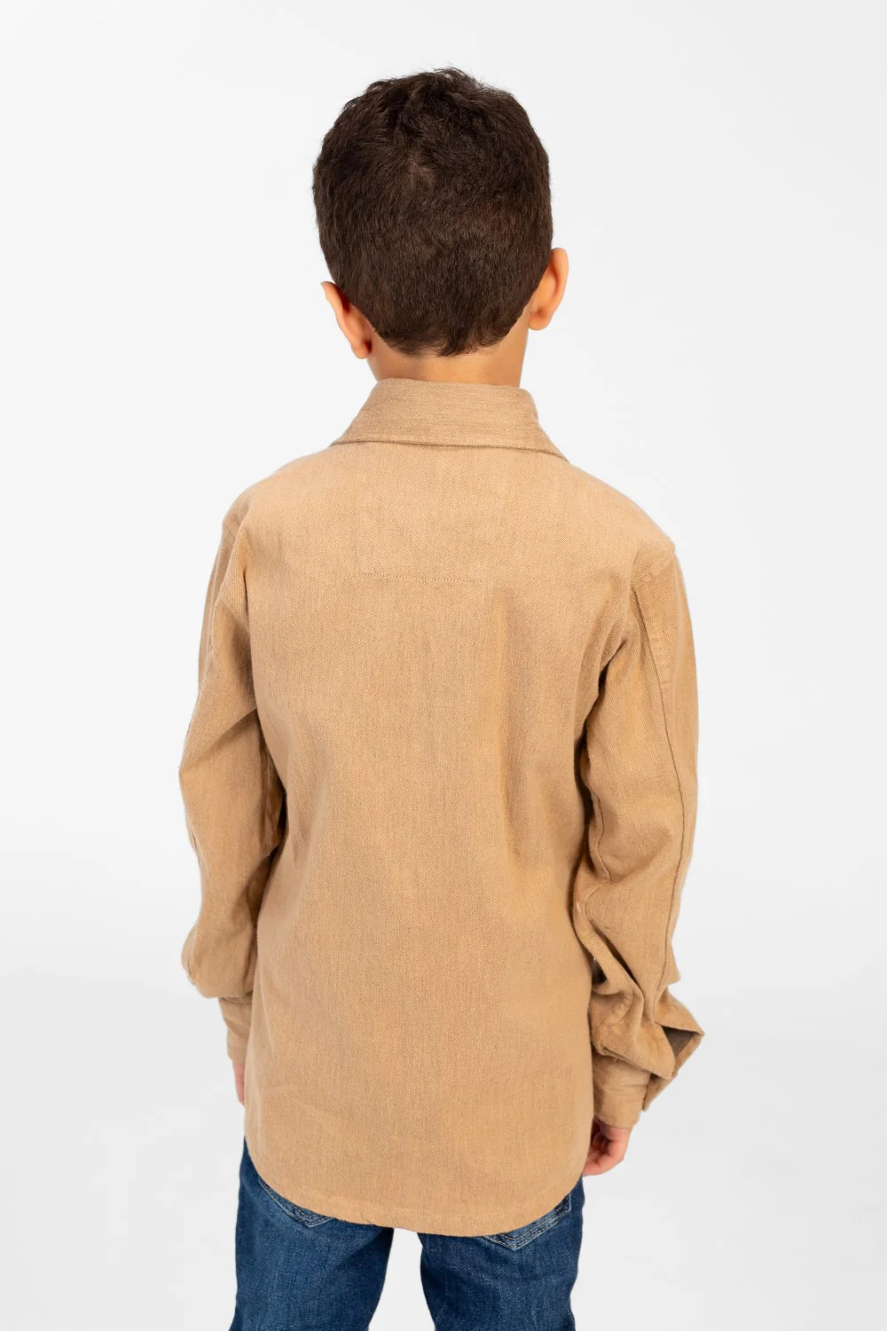 Boy's Plain Shirt With Long Sleeves And Front Pockets - Image 2