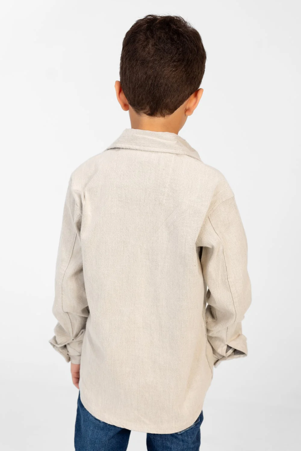 Boy's Plain Shirt With Long Sleeves And Front Pockets - Image 6