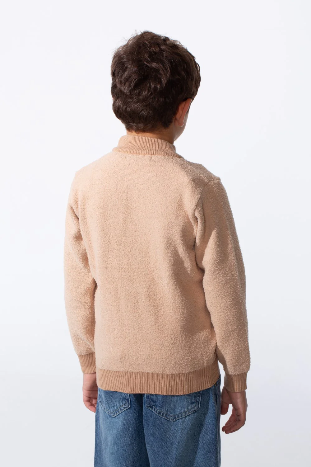 Boy's Plain Slim Fit Long Sleeve Round Pullover - Image 18