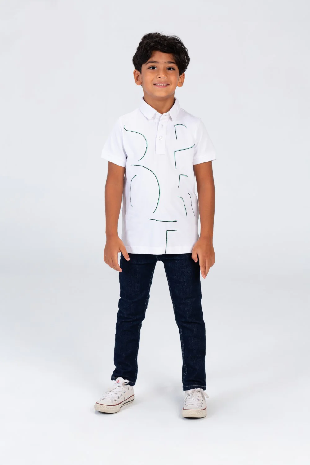 Boys Polo Half Sleeves T-shirt Printed On The Front Made Of Comfortable Pika Material - Image 6