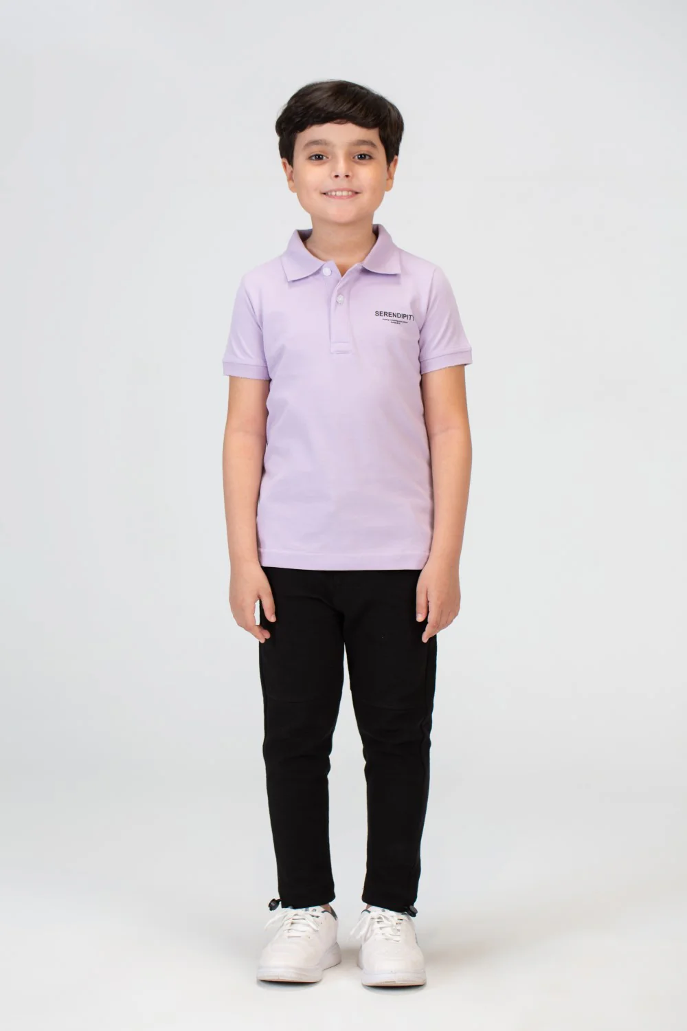 Boys Polo T-shirt With Short Sleeves And A Distinctive Back Print