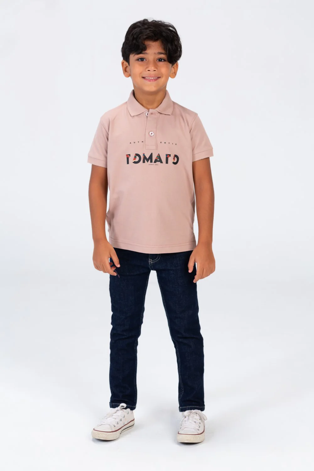 Boys Polo T-shirt With Tomato Print On The Front Pika Material - Image 3