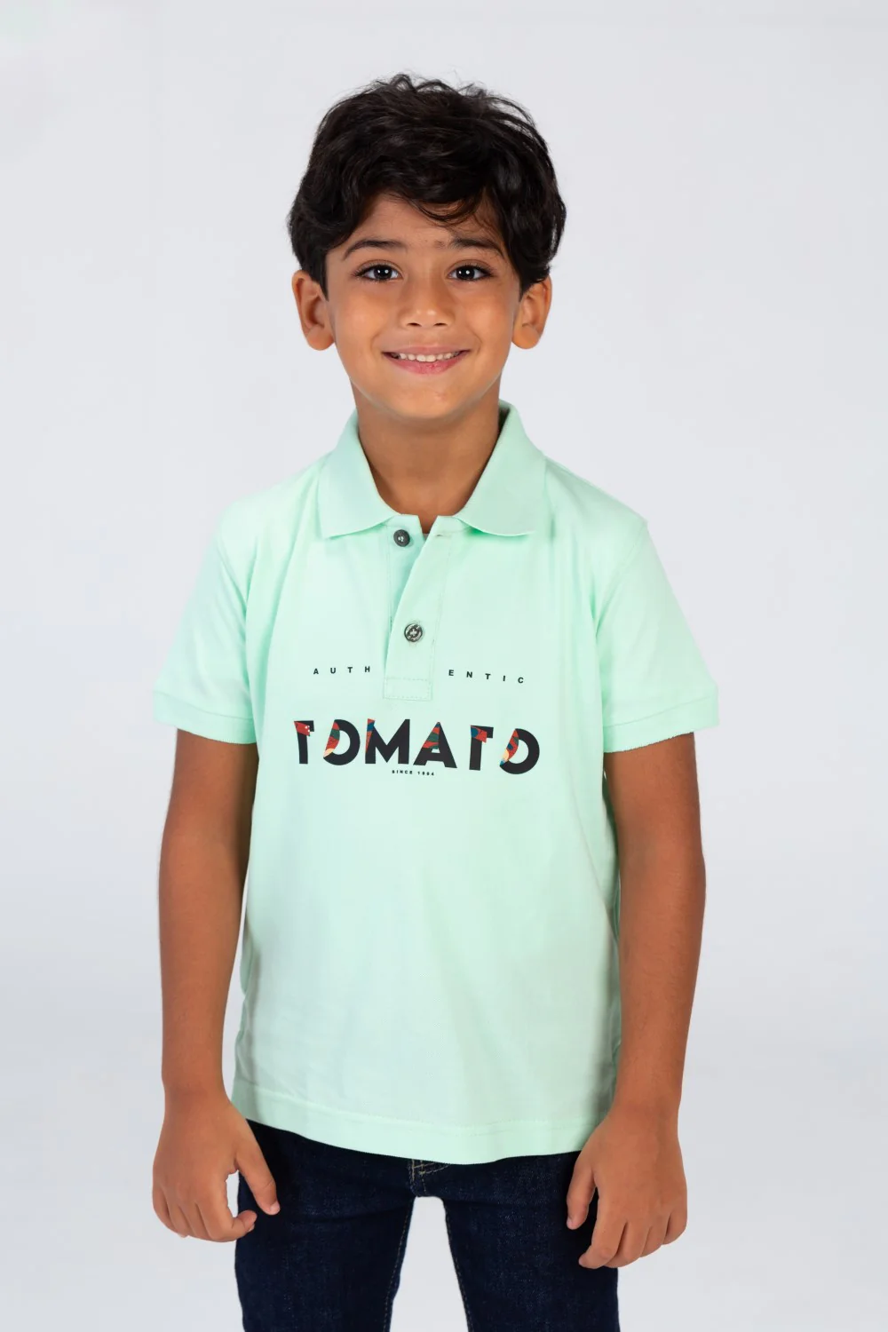 Boys Polo T-shirt With Tomato Print On The Front Pika Material - Image 4