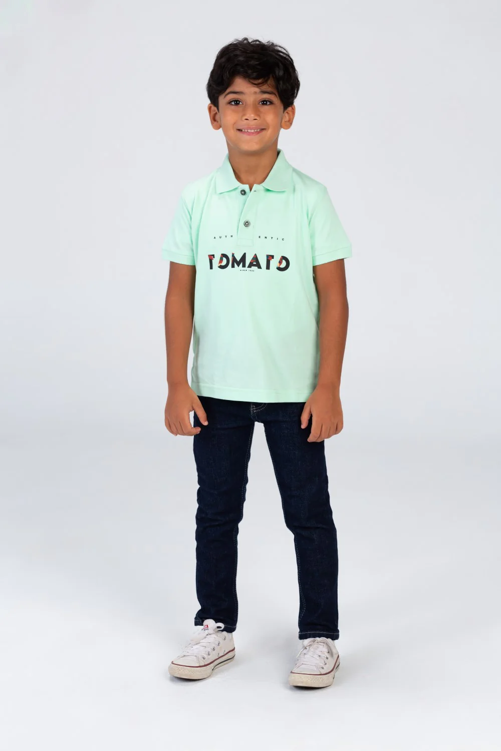 Boys Polo T-shirt With Tomato Print On The Front Pika Material - Image 6
