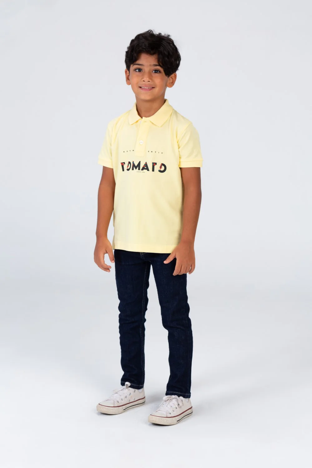 Boys Polo T-shirt With Tomato Print On The Front Pika Material - Image 9