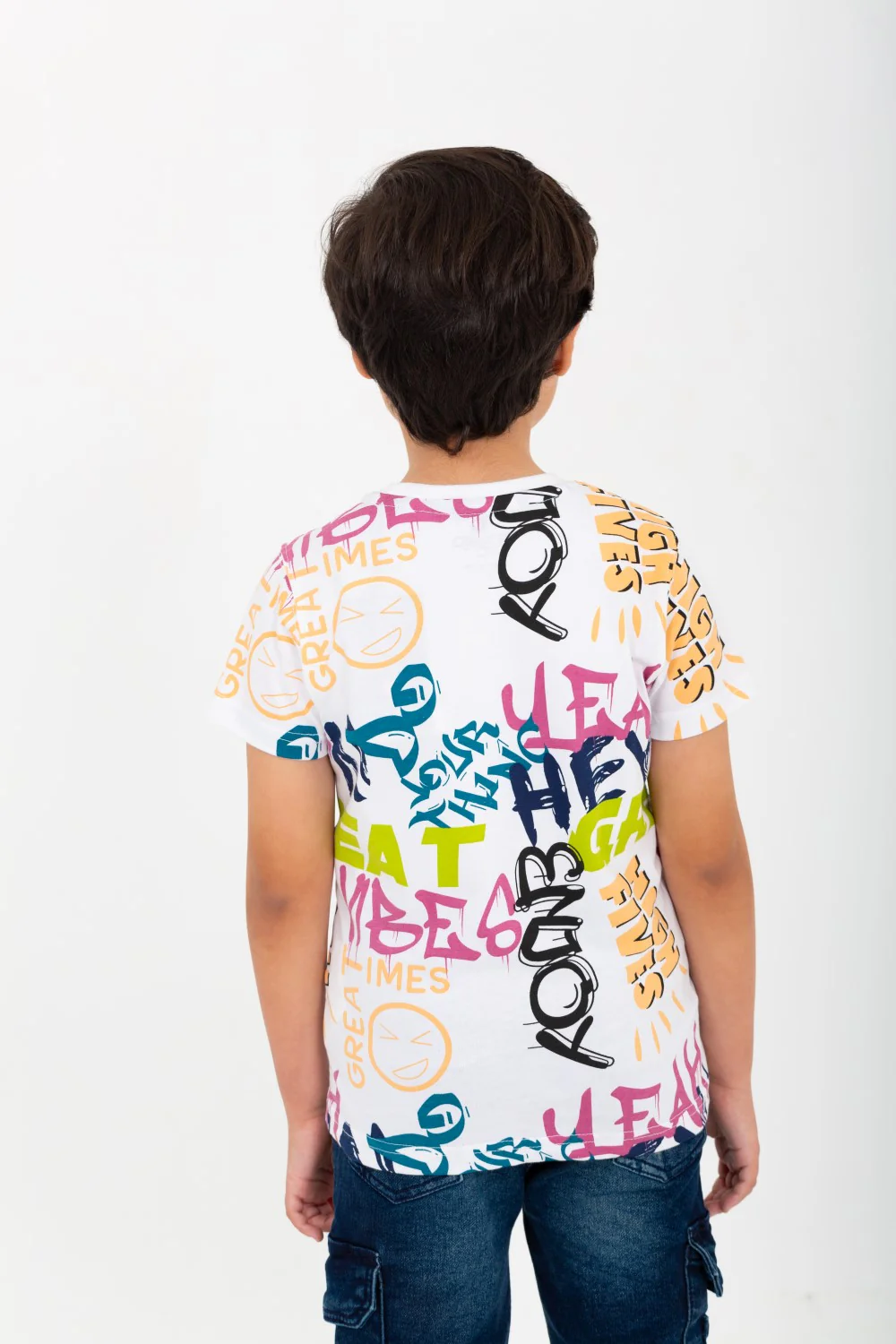 Boys' Printed Half-Sleeve T-shirt With A Pocket On The Front And A Round Neck - Image 8
