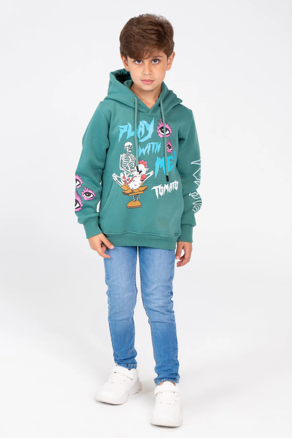 Boy's printed Hooded Sweatshirt With Long Sleeves - Image 11