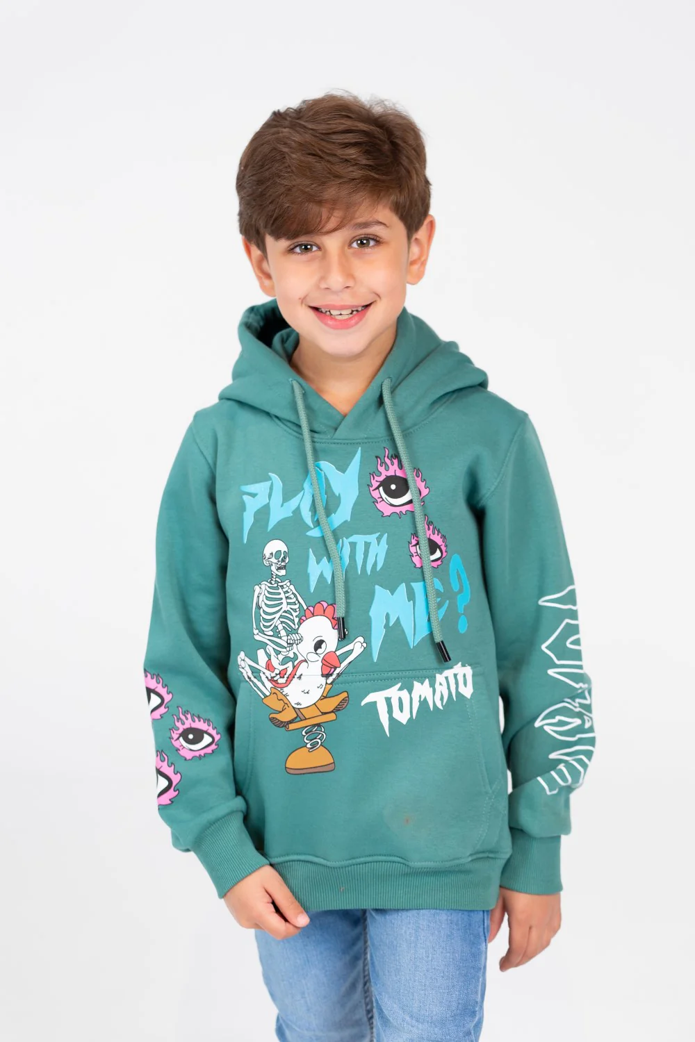 Boy's printed Hooded Sweatshirt With Long Sleeves - Image 8