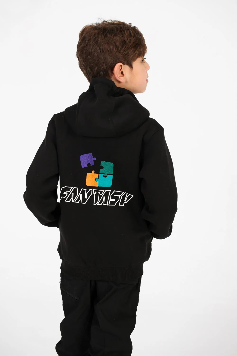 Boy's Printed Hooded Zip-Up Sweatshirt - Image 2