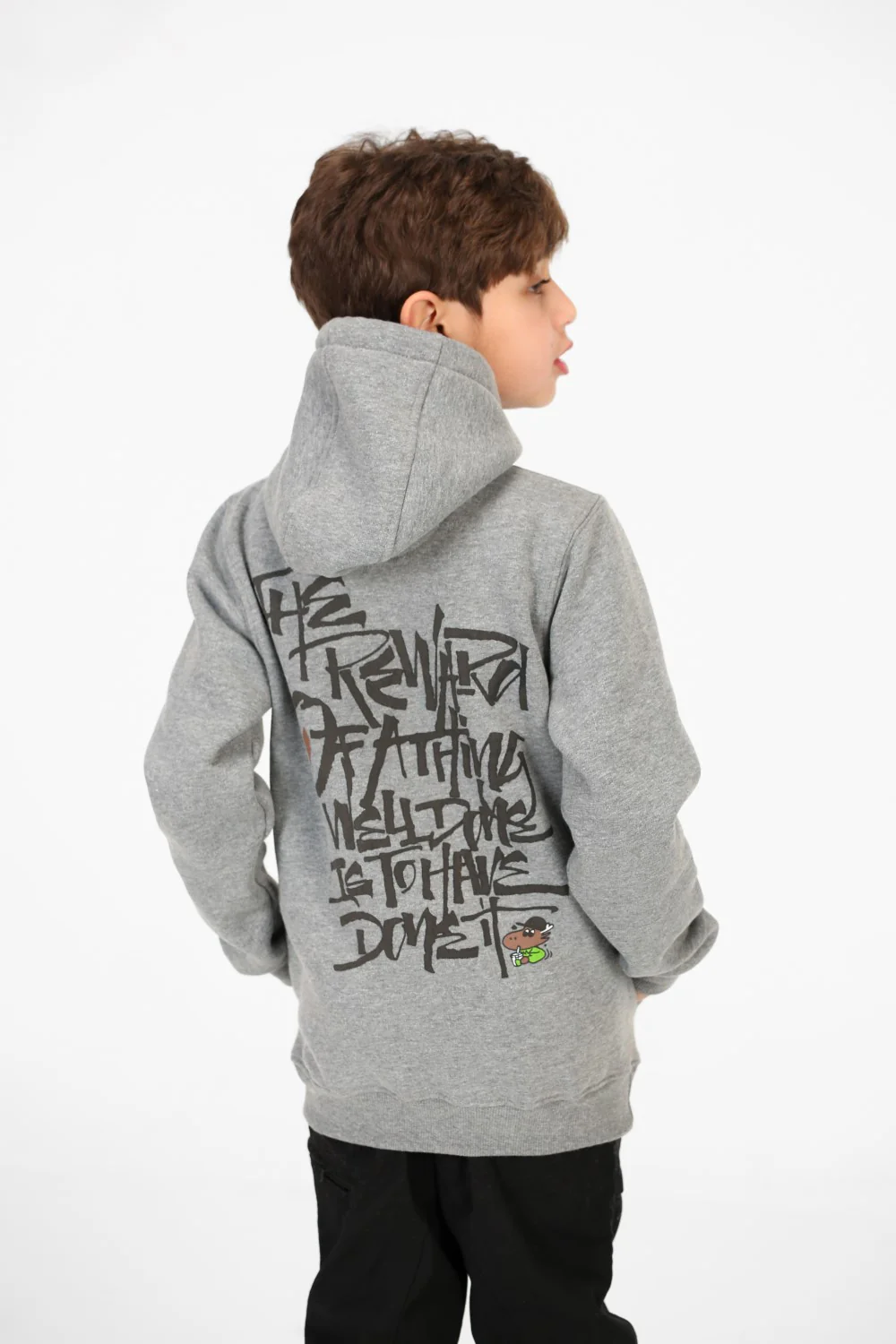 Boy's Printed Hoodie With Long Sleeves And Kangaroo Pocket - Image 10