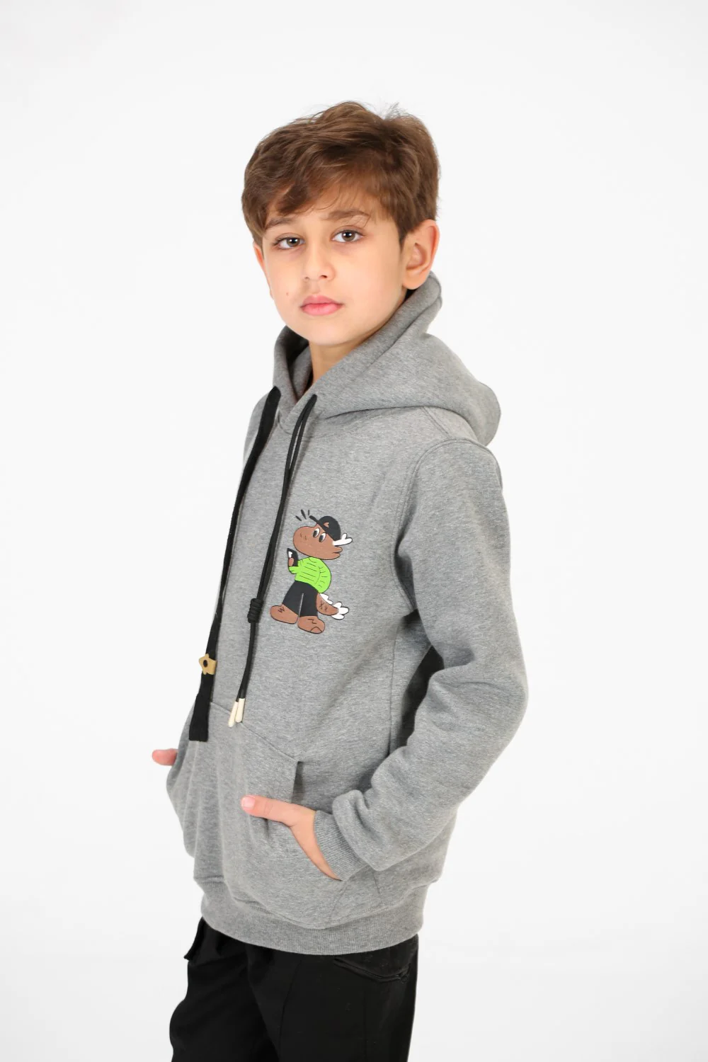 Boy's Printed Hoodie With Long Sleeves And Kangaroo Pocket - Image 11