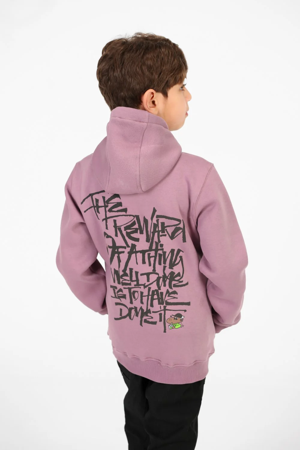 Boy's Printed Hoodie With Long Sleeves And Kangaroo Pocket - Image 2