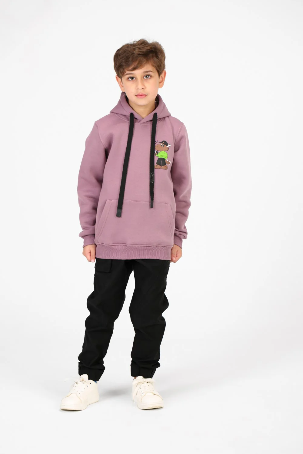 Boy's Printed Hoodie With Long Sleeves And Kangaroo Pocket - Image 4