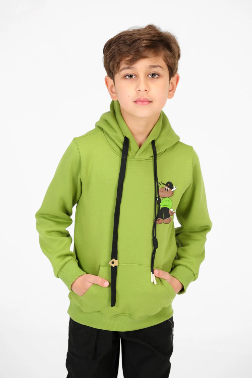 Boy's Printed Hoodie With Long Sleeves And Kangaroo Pocket - Image 5