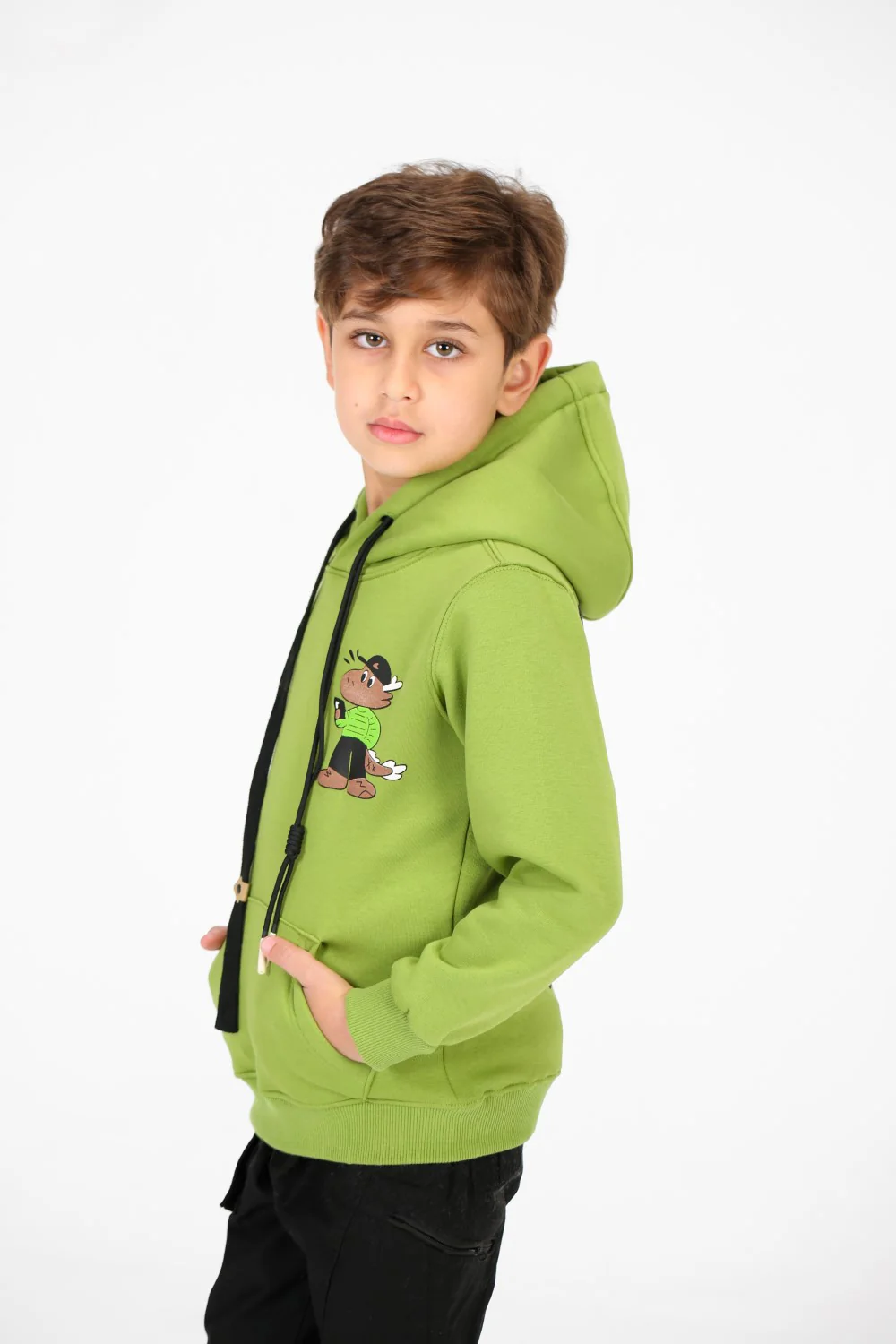 Boy's Printed Hoodie With Long Sleeves And Kangaroo Pocket - Image 7