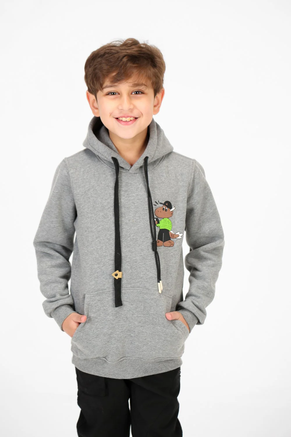 Boy's Printed Hoodie With Long Sleeves And Kangaroo Pocket - Image 9