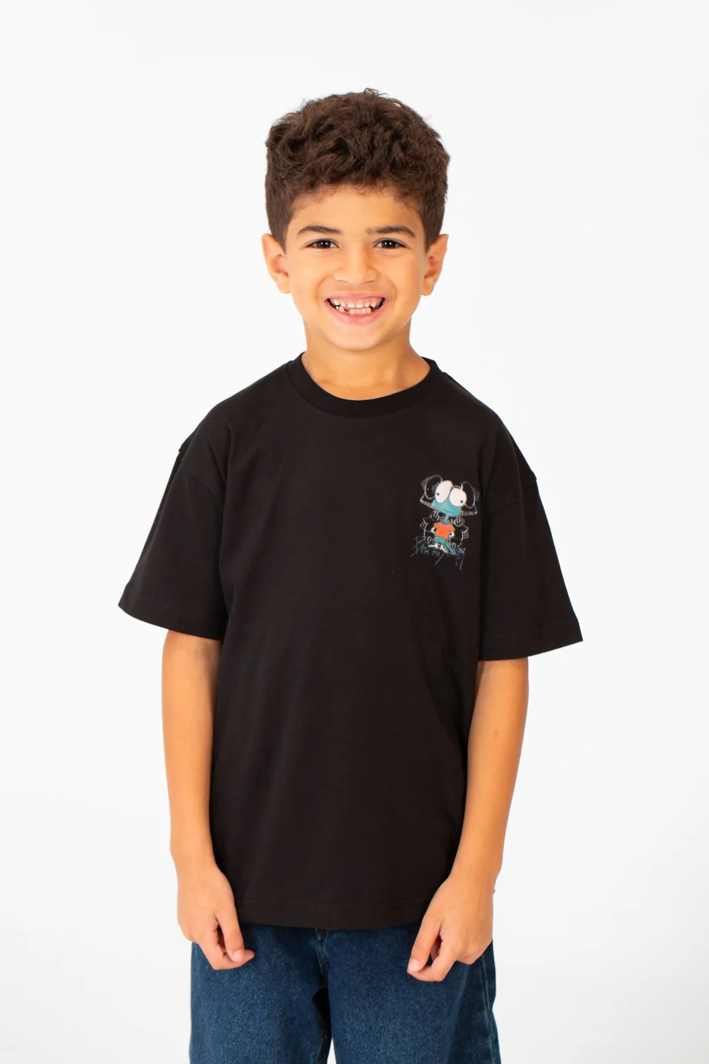 Boy's Printed Oversized Short Sleeved Crew Neck T-shirt