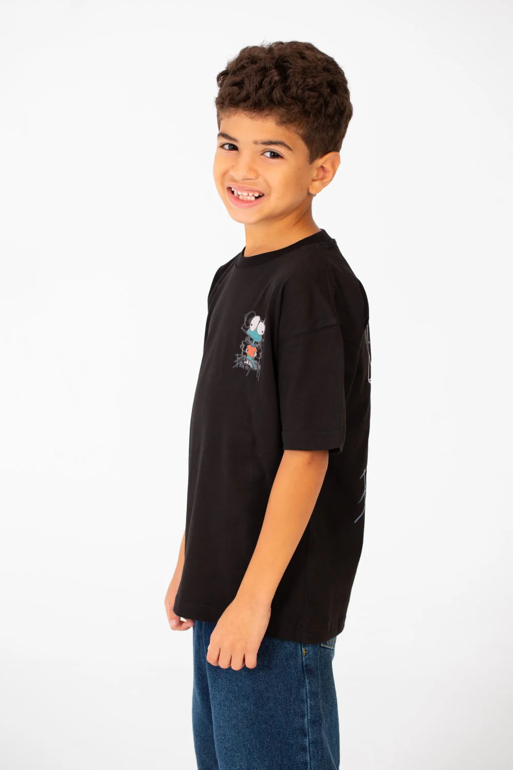 Boy's Printed Oversized Short Sleeved Crew Neck T-shirt - Image 3