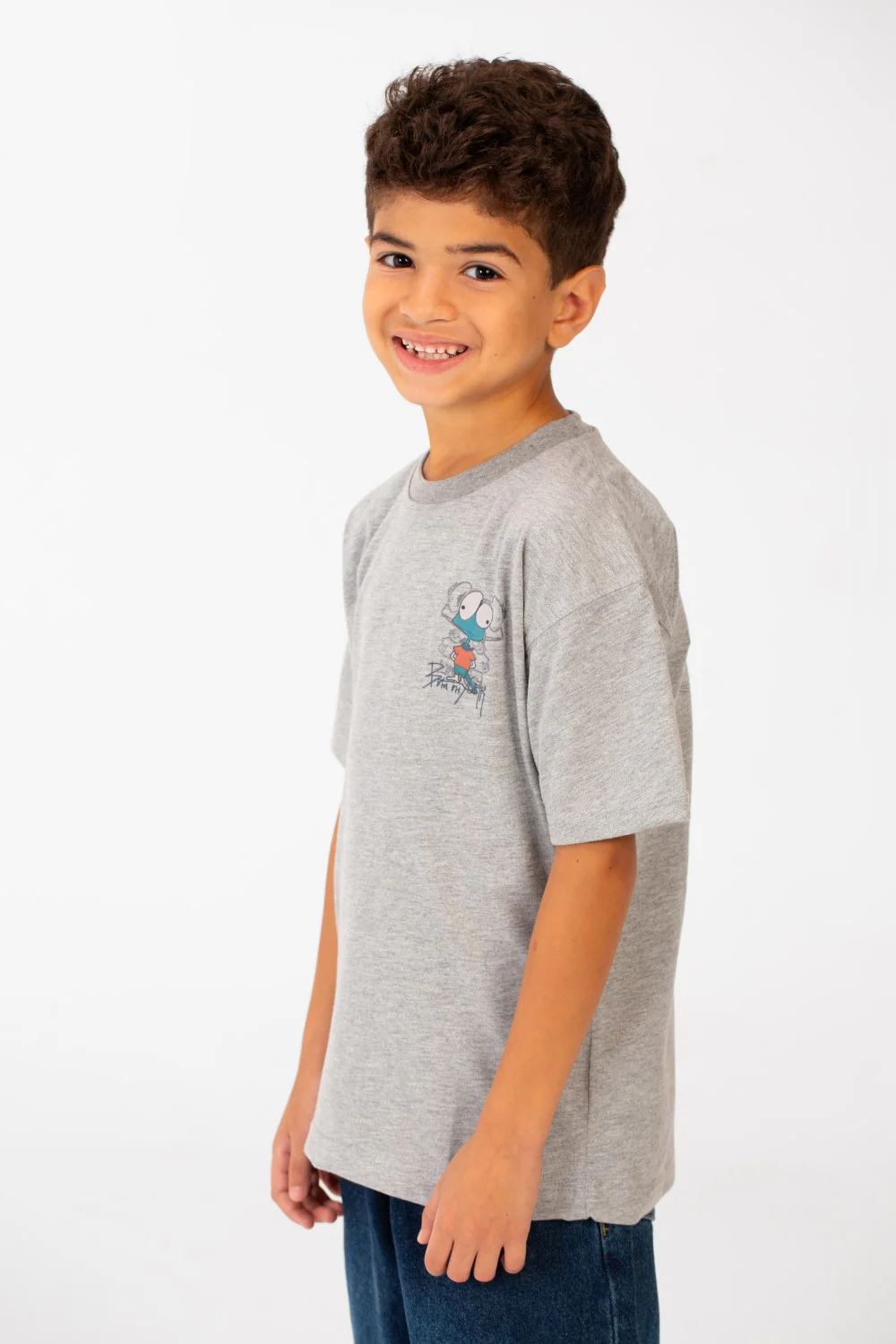 Boy's Printed Oversized Short Sleeved Crew Neck T-shirt - Image 7