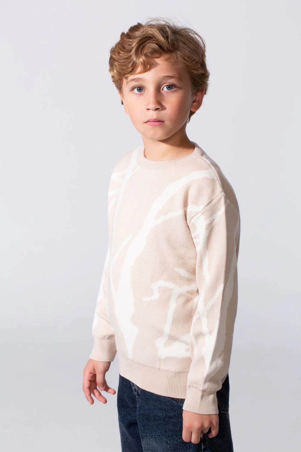 Boy's Printed Slim Fit Pullover With A Round Neck And Long Sleeves - Image 3