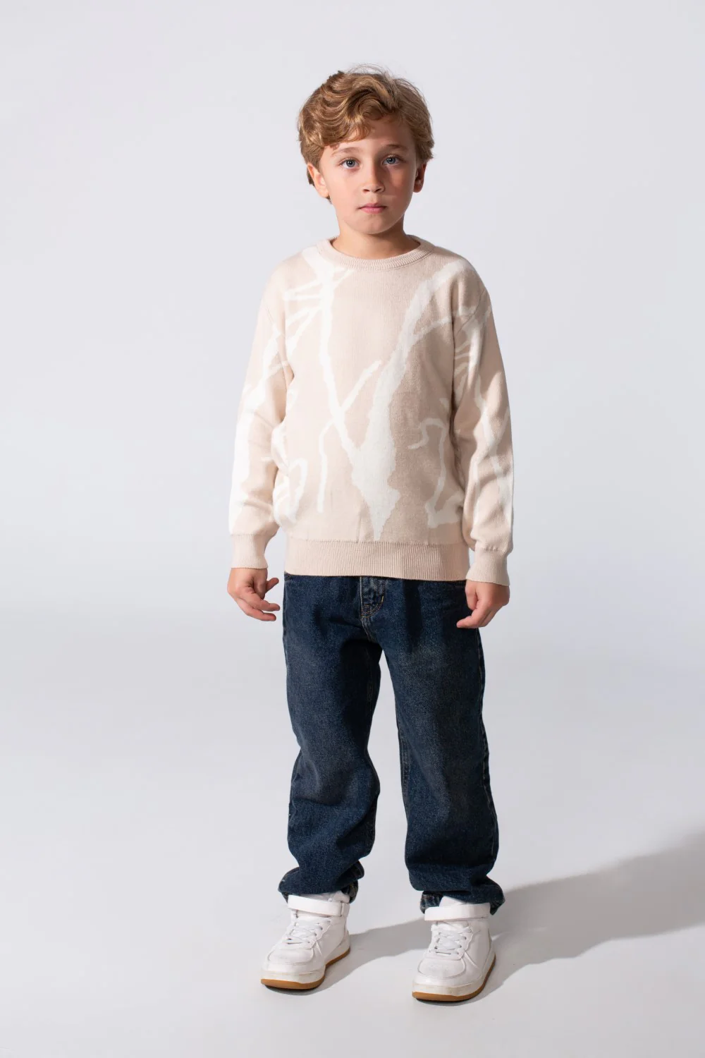 Boy's Printed Slim Fit Pullover With A Round Neck And Long Sleeves - Image 4