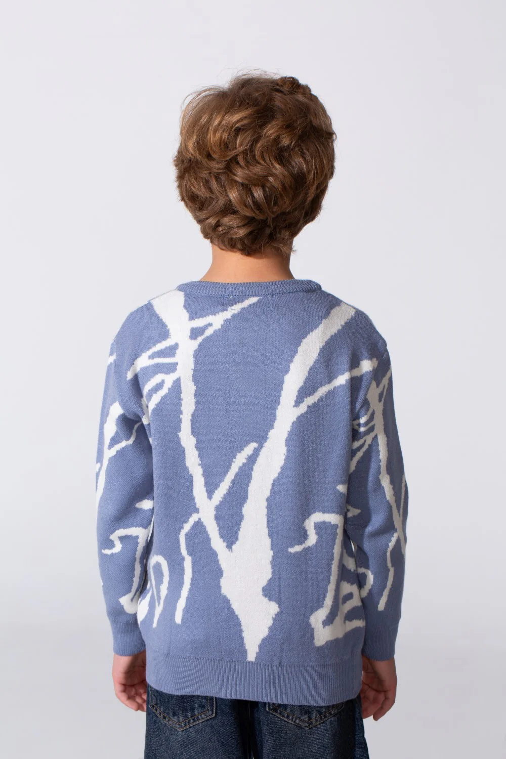 Boy's Printed Slim Fit Pullover With A Round Neck And Long Sleeves - Image 6