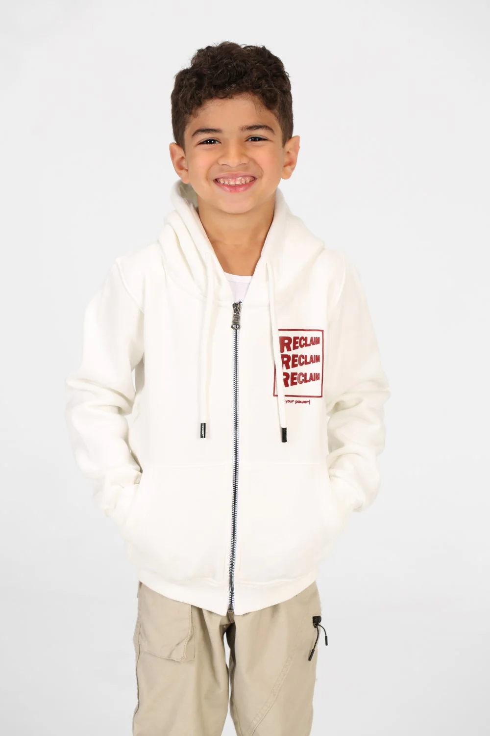 Boy's Printed Zip Up Sweatshirt With Pockets And Long Sleeves - Image 5