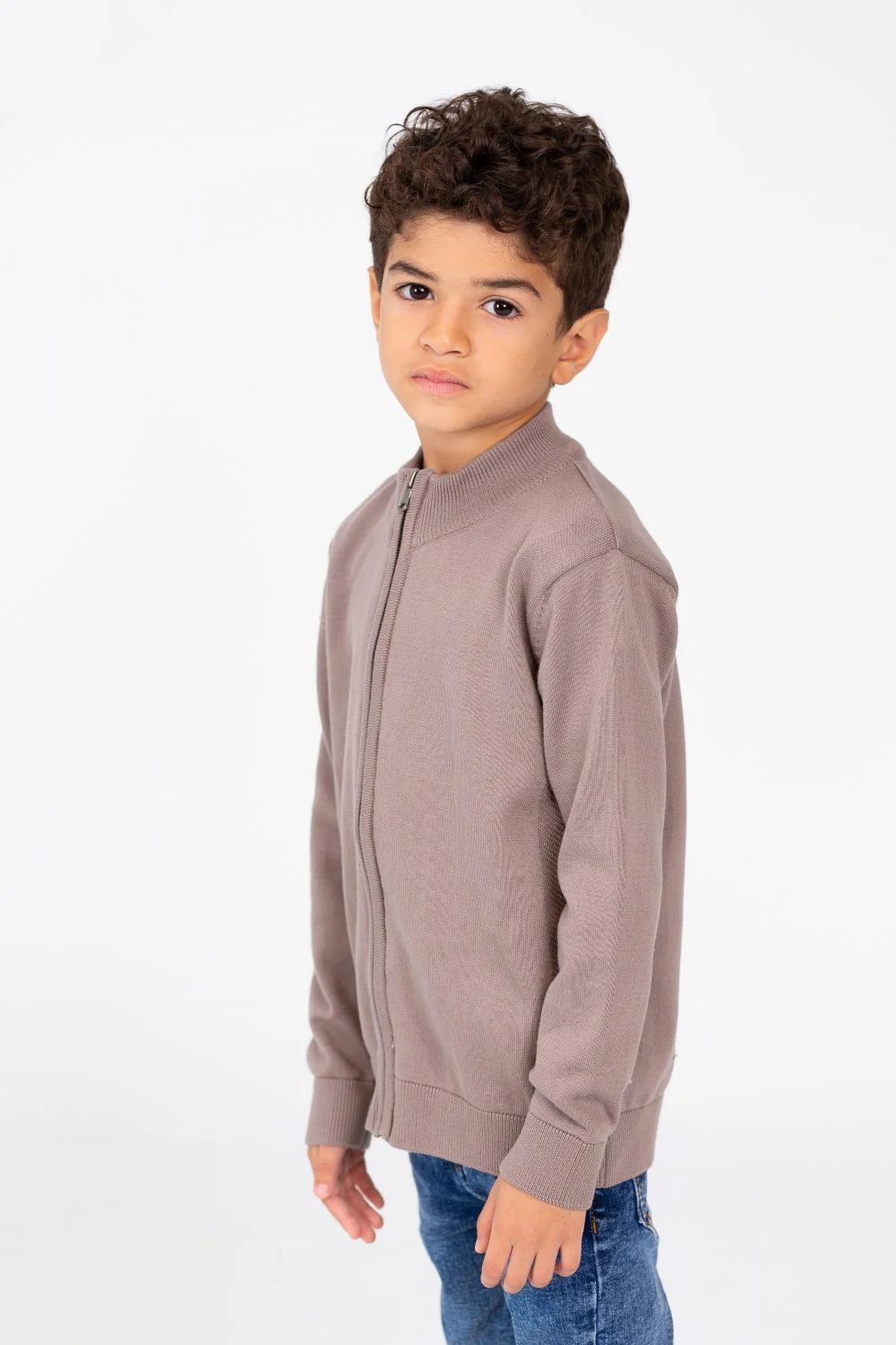 Boy's Pullover Sweater With Front Zipper And Long Sleeves - Image 11