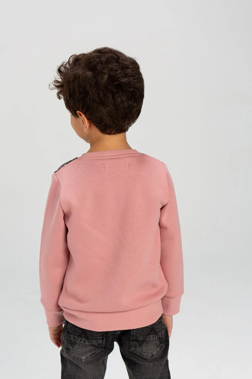 Boy's Regular Fit Made Of Comfort Melton Rounded Neck Padded Printed Sweatshirt - Image 5