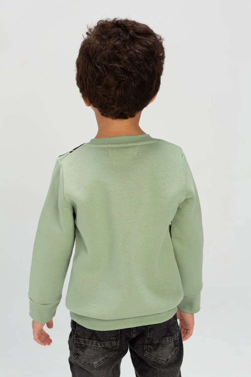 Boy's Regular Fit Made Of Comfort Melton Rounded Neck Padded Printed Sweatshirt - Image 8