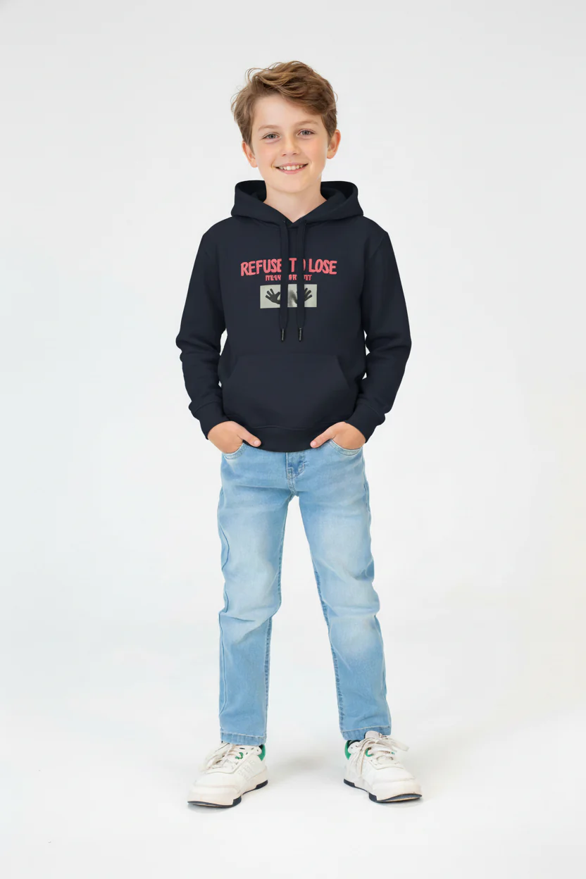 Boy's Regular Fit Melton Graphic Print Long-Sleeved Hood Sweatshirt - Image 8