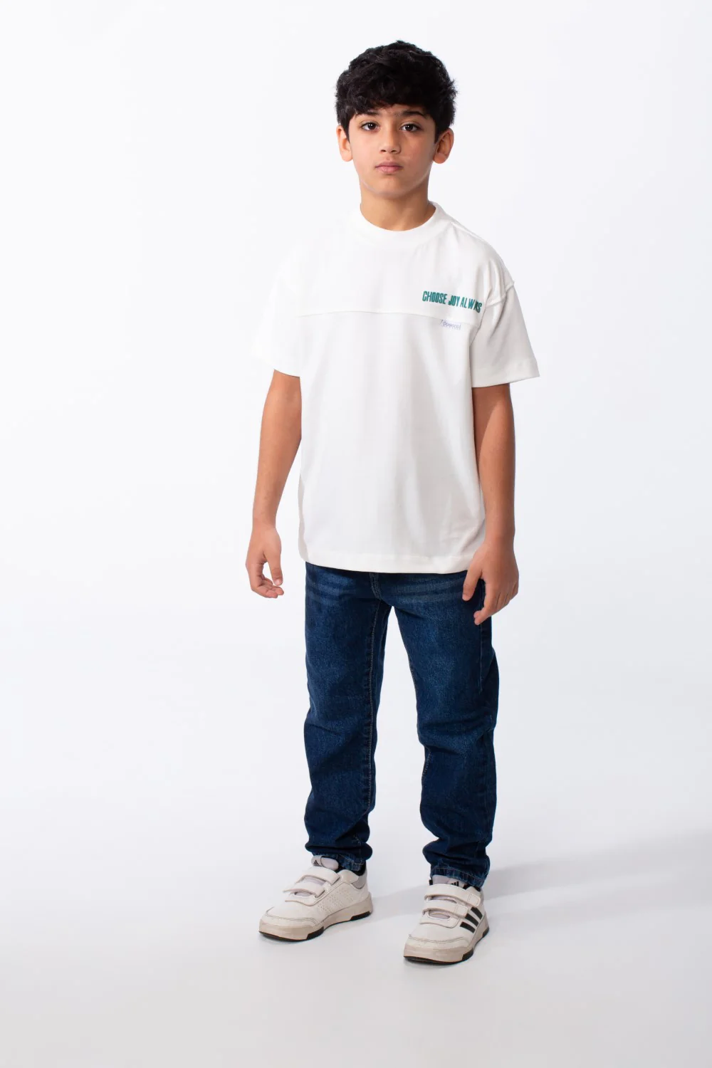 Boy's Ribbed Crew Neck Chest Visible Stitching Line Text Print Practical All Day Slim Fit Tomato Store T-Shirt - Image 12