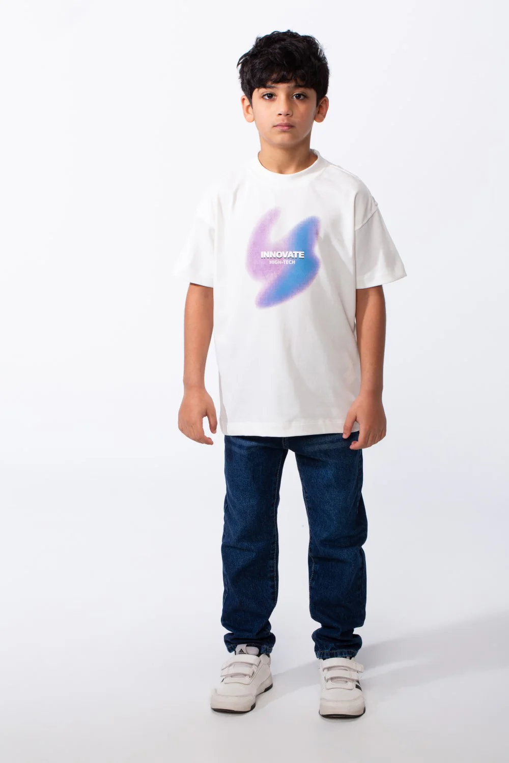 Boy's Ribbed Crew Neck Short Sleeve Overlaid With A Bold Typography All Day Comfort T-Shirt - Image 3