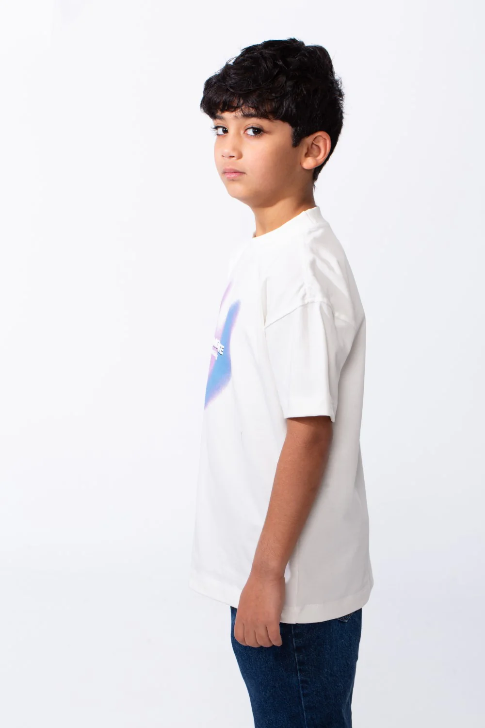 Boy's Ribbed Crew Neck Short Sleeve Overlaid With A Bold Typography All Day Comfort T-Shirt - Image 4