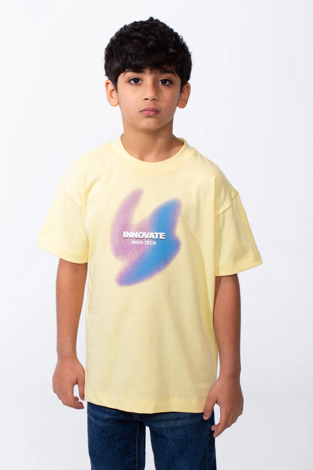 Boy's Ribbed Crew Neck Short Sleeve Overlaid With A Bold Typography All Day Comfort T-Shirt - Image 5