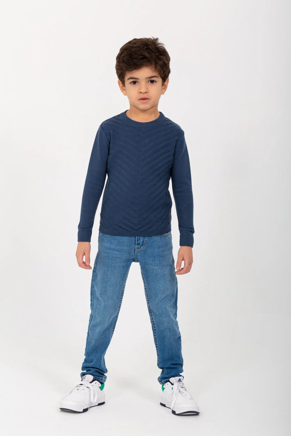 Boy's Round Neck Comfort Wool With Designed Pattern Pullover - Image 4