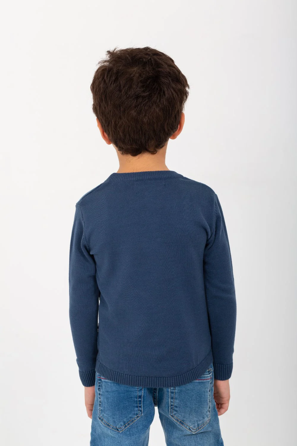 Boy's Round Neck Comfort Wool With Designed Pattern Pullover - Image 5