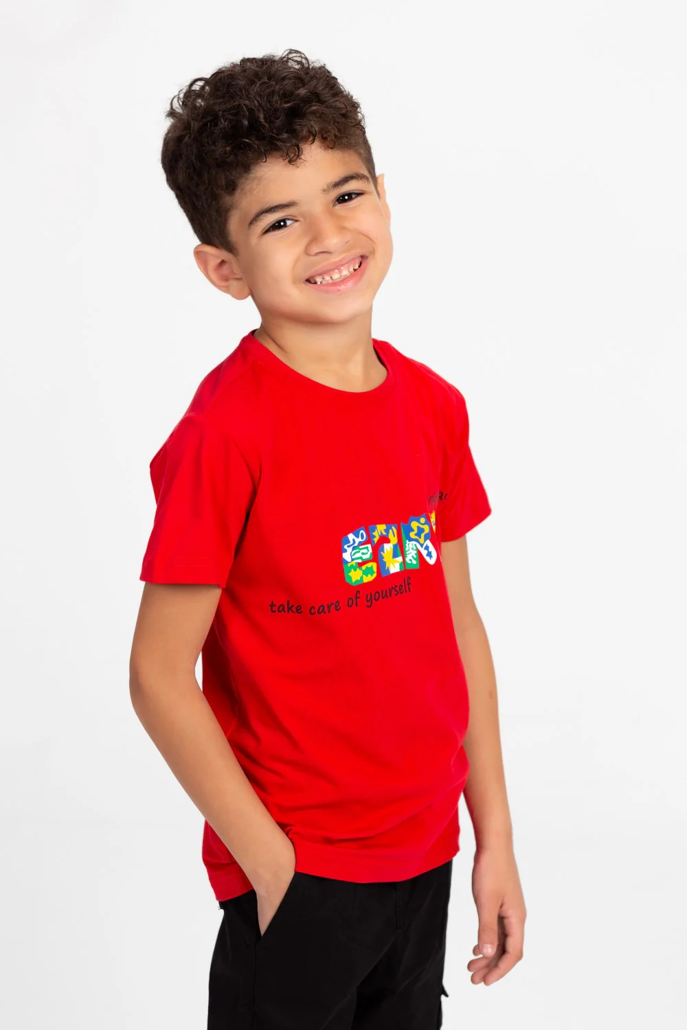 Boys Round Neck Half Sleeves Printed T-shirt With Single Lycra Material - Image 10