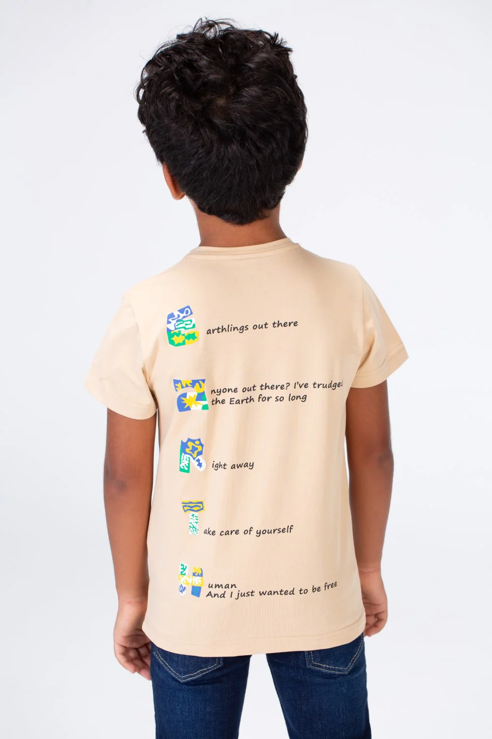 Boys Round Neck Half Sleeves Printed T-shirt With Single Lycra Material - Image 2