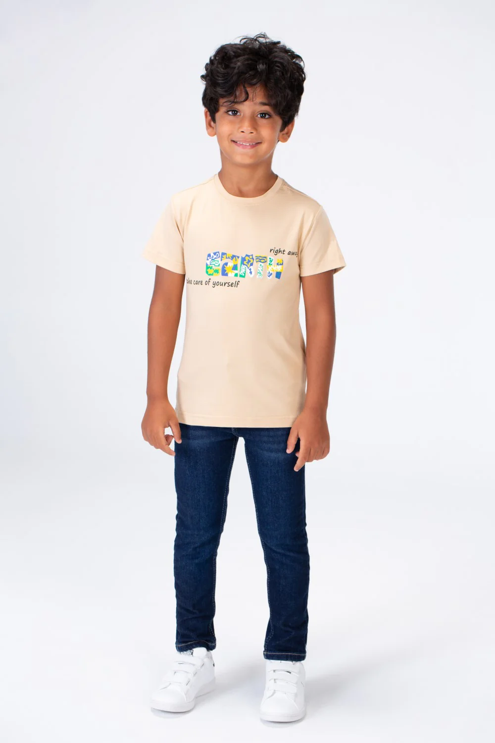 Boys Round Neck Half Sleeves Printed T-shirt With Single Lycra Material - Image 3