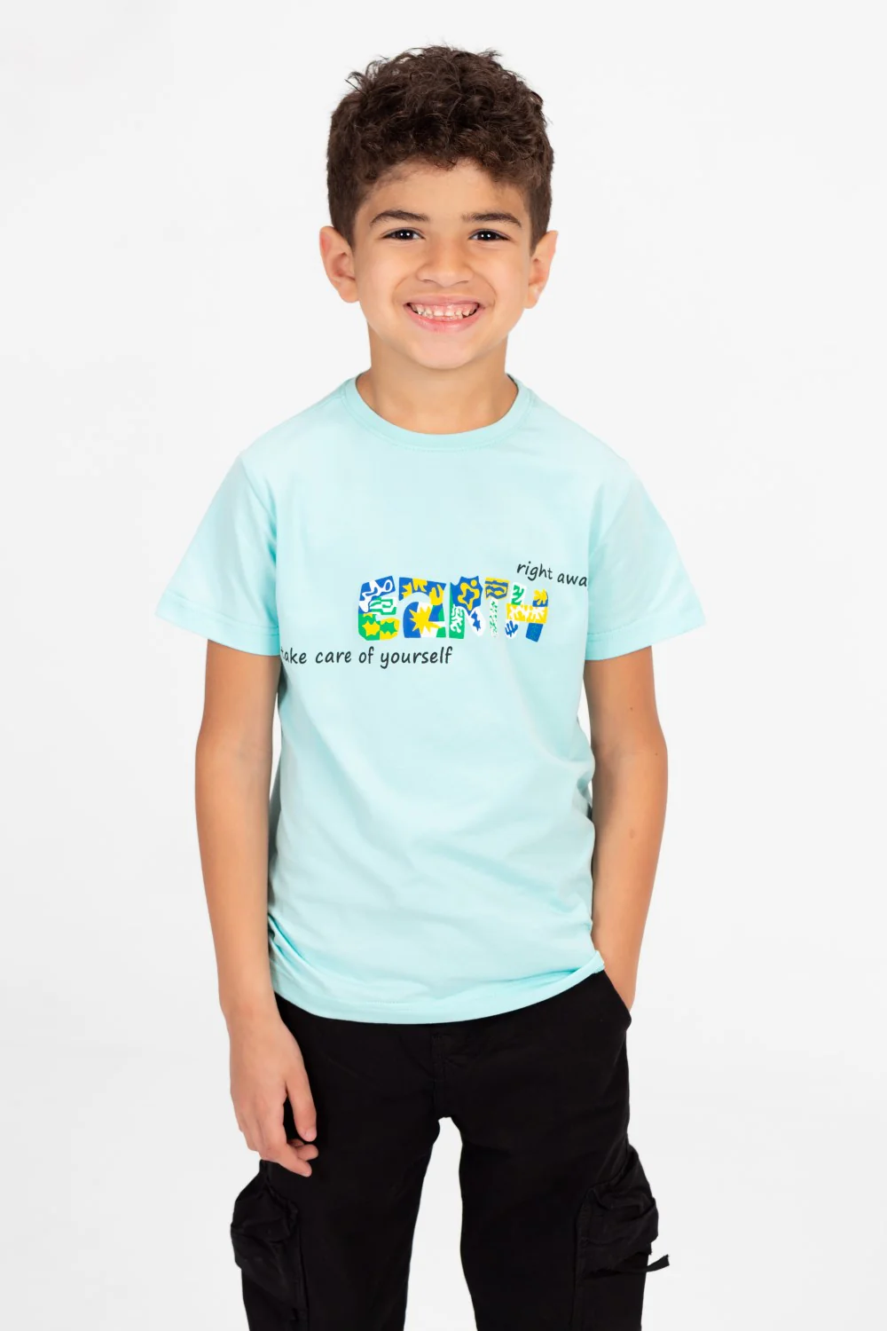 Boys Round Neck Half Sleeves Printed T-shirt With Single Lycra Material - Image 4