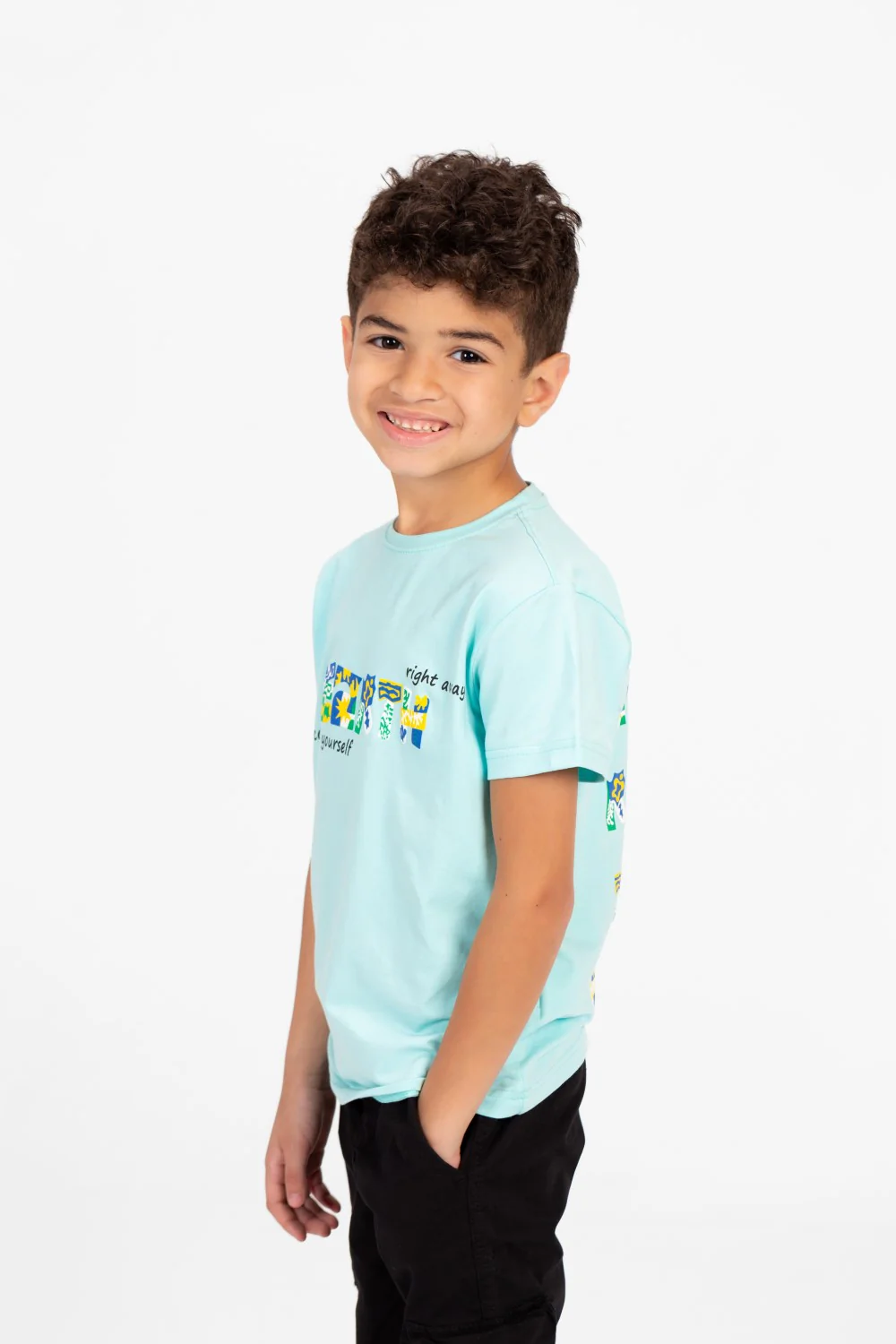Boys Round Neck Half Sleeves Printed T-shirt With Single Lycra Material - Image 6