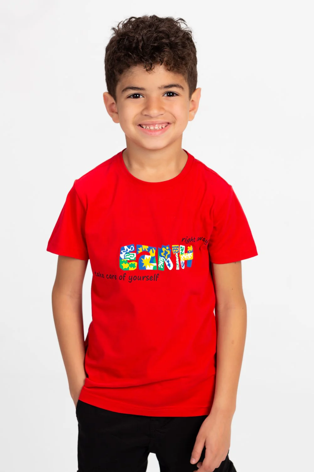 Boys Round Neck Half Sleeves Printed T-shirt With Single Lycra Material - Image 8
